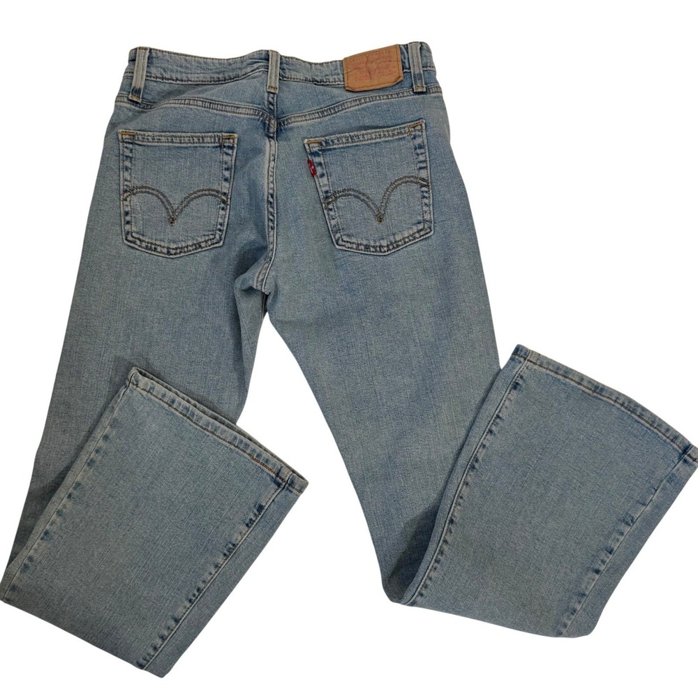 Levis 519 Flare Jeans Light Wash Blue Denim Juniors Size 7S Mid Rise Retro Y2K